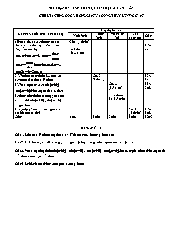 2 Đề kiểm tra 1 tiết chương VI môn Đại số 11 (Cơ bản) - Trường THPT Nguyễn Văn Cừ (Có đáp án)