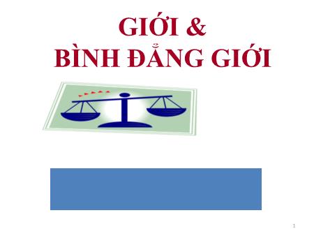 Bài giảng Giới và bình đẳng giới