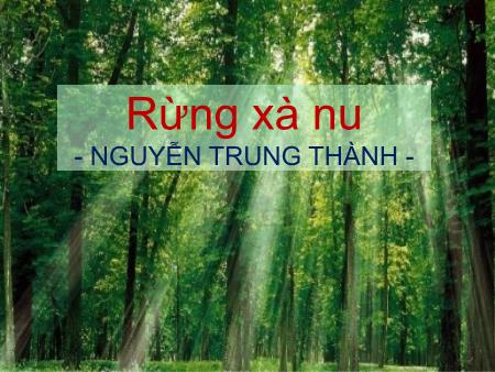 Bài giảng Ngữ văn 12 - Bài: Rừng xà nu