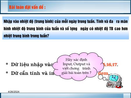 Bài giảng Tin học 11 - Bài 11: Kiểu mảng (Mảng một chiều)