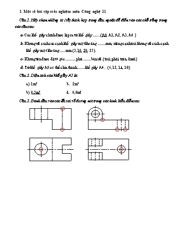 Bài tập trắc nghiệm môn Công nghệ 11