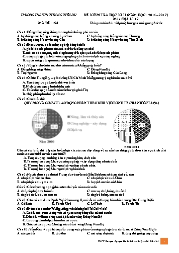 Bộ đề kiểm tra học kì II môn Địa lí 12 - Năm học 2016-2017 - Trường THPT chuyên Nguyễn Du (Có đáp án)