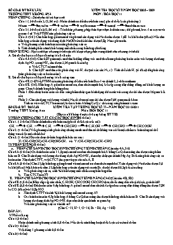 Bộ đề kiểm tra học kì II môn Hóa học 11 - Trường THPT Krông Ana (Có đáp án)