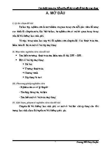 Các thuật toán tìm kiếm trên đồ thị và một số bài tập ứng dụng