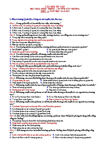 Câu hỏi ôn tập hội thao cấp trường môn Quốc phòng an ninh Khối 12 - Năm học 2018-2019