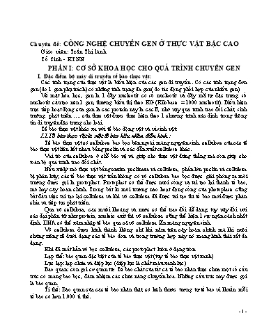 Công nghệ chuyển gen ở thực vật bậc cao