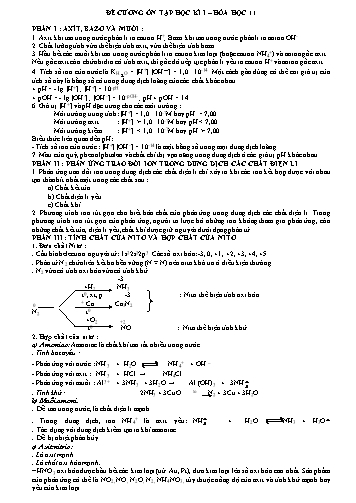 Đề cương ôn tập học kì I môn Hóa học Lớp 11