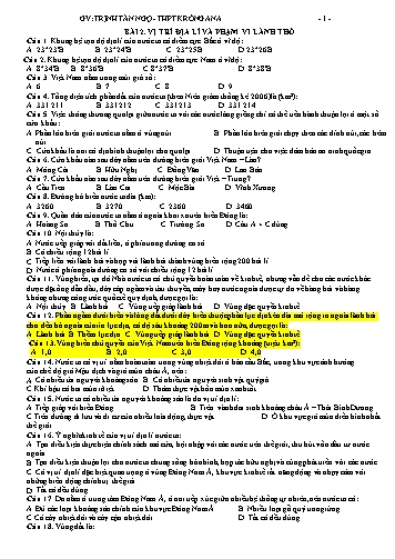 Đề cương ôn tập môn Địa lí Lớp 12 - Trịnh Tấn Ngọ