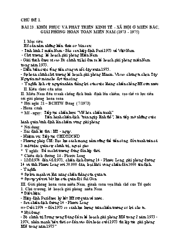 Đề cương ôn tập môn Lịch sử Lớp 12 (Tiếp)