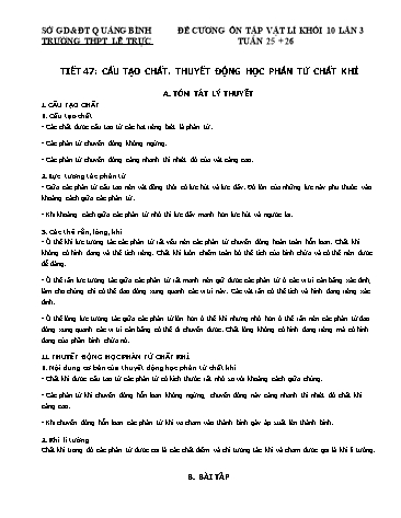 Đề cương ôn tập môn Vật lí Khối 10 (Lần 3) - Tuần 25+26 - Trường THPT Lê Trực