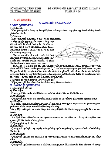 Đề cương ôn tập môn Vật lí Khối 12 (Lần 3) - Tuần 25+26 - Trường THPT Lê Trực