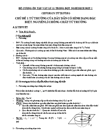 Đề cương ôn tập môn Vật lý 11 (Đợt 2) - Chương IV: Từ trường