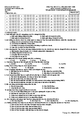 Đề kiểm tra học kì II môn Lịch sử 11 (Nâng cao) - Mã đề 334 - Trường THPT Krông Ana