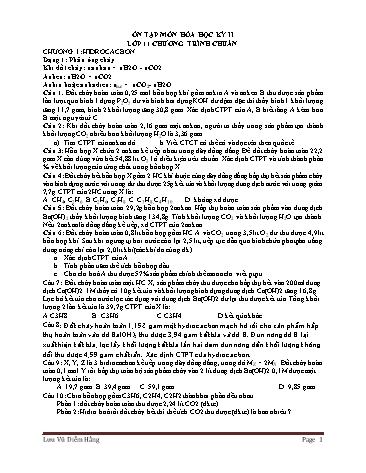 Đề ôn tập học kỳ II môn Hóa học Lớp 11 (Chương trình chuẩn)