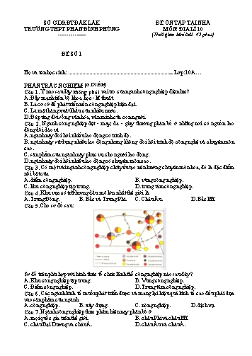 Đề ôn tập tại nhà môn Địa lí 10 - Đề số 1 - Trường THPT Phan Đình Phùng