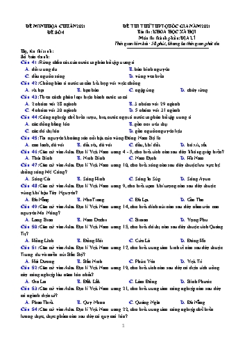 Đề thi tốt nghiệp THPT năm 2021 môn Địa lí - Đề minh họa số 4 (Có đáp án)
