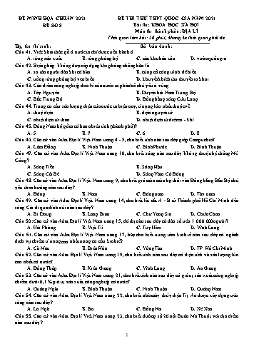 Đề thi tốt nghiệp THPT năm 2021 môn Địa lí - Đề minh họa số 8 (Có đáp án)