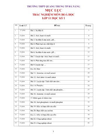 Đề trắc nghiệm học kì I môn Hóa học 11 - Năm học 2016-2017 - Nguyễn Thị Thanh Thúy (Kèm đáp án)