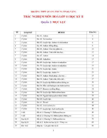 Đề trắc nghiệm học kì II môn Hóa học 11 - Năm học 2016-2017 - Nguyễn Thị Thanh Thúy (Kèm đáp án)