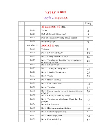 Đề trắc nghiệm học kì II môn Vật lý 11 - Năm học 2016-2017 - Trường THPT Quang Trung (Kèm đáp án)