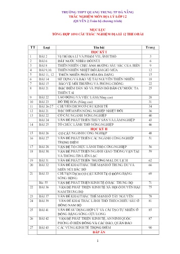 Đề trắc nghiệm môn Địa lý 12 (Quyển 2) - Năm học 2016-2017 - Lê Thị Thảo