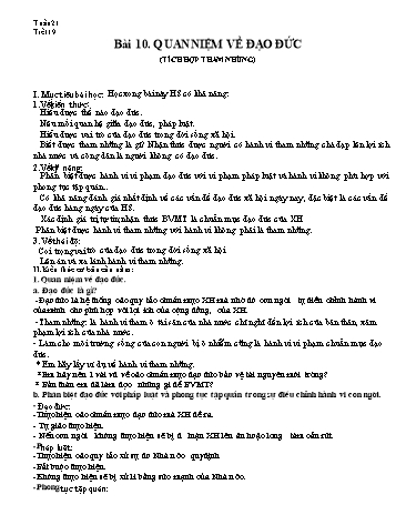 Giáo án Giáo dục công dân 10 - Bài 10 đến 12