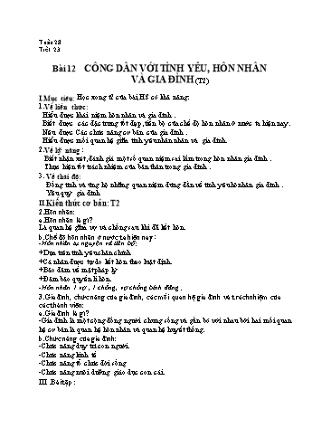 Giáo án Giáo dục công dân 10 - Bài 12+13