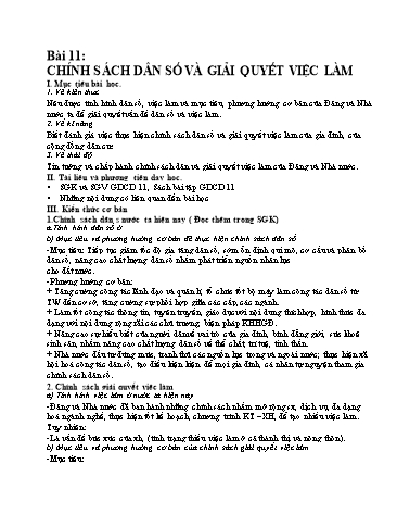 Giáo án Giáo dục công dân 11 - Bài 11+12