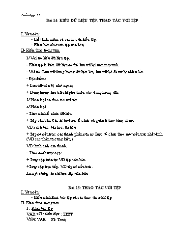 Giáo án Tin học 11 - Tuần 27+28