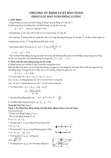 Ôn tập kiến thức Vật lí 10 - Chương IV: Định luật bảo toàn