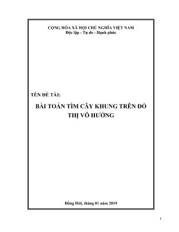 Sáng kiến kinh nghiệm Bài toán tìm cây khung trên đồ thị vô hướng