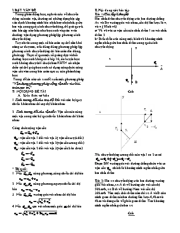 Sáng kiến kinh nghiệm Vận dụng phương pháp cộng vận tốc vào bài toán cực trị
