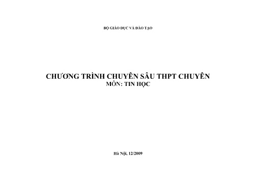 Tài liệu Chương trình chuyên sâu THPT chuyên môn Tin học