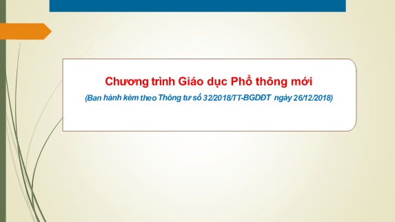 Tài liệu Chương trình Giáo dục Phổ thông mới