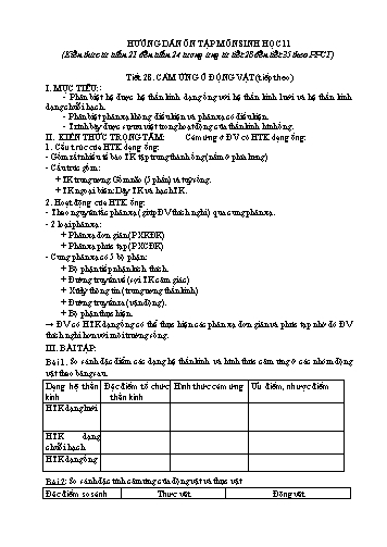 Tài liệu Hướng dẫn ôn tập môn Sinh học 11 - Tuần 21 đến 24