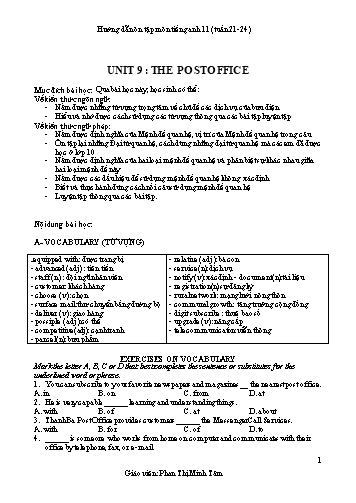 Tài liệu Hướng dẫn ôn tập môn Tiếng Anh 11 - Unit 9+10 - Phan Thị Minh Tâm