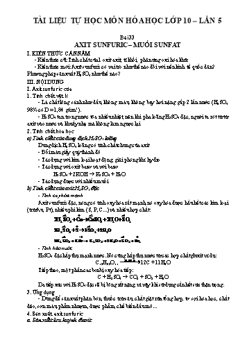Tài liệu Hướng dẫn tự học môn Hóa học 10 (Lần 5)