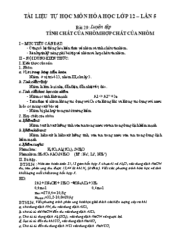 Tài liệu Hướng dẫn tự học môn Hóa học 12 (Lần 5)
