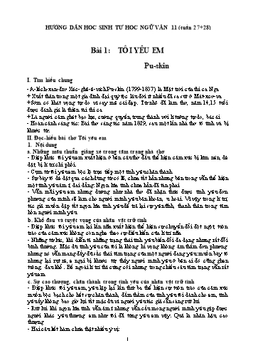 Tài liệu Hướng dẫn tự học môn Ngữ văn 11 - Tuần 27+28