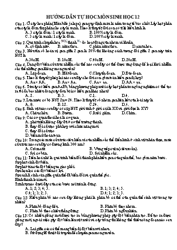 Tài liệu Hướng dẫn tự học môn Sinh học 12