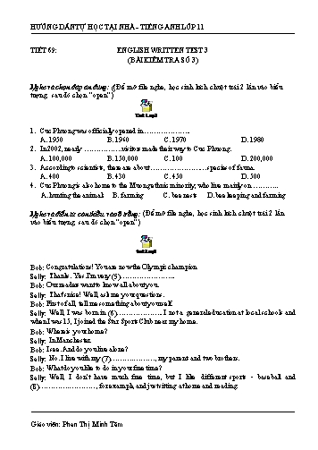 Tài liệu Hướng dẫn tự học môn Tiếng Anh Lớp 11 - Phan Thị Minh Tâm