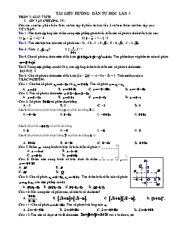Tài liệu Hướng dẫn tự học môn Toán 12 (Lần 5)