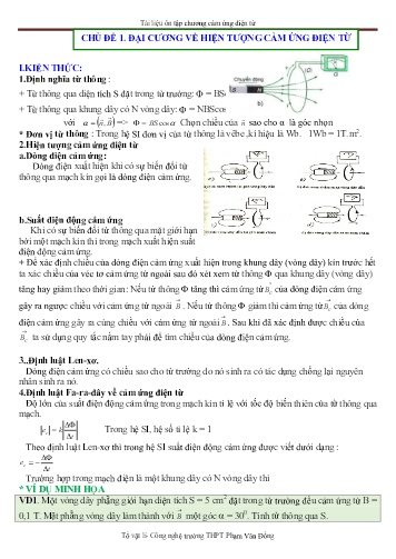 Tài liệu Ôn tập chương Cảm ứng điện từ môn Vật lí 11 - Trường THPT Phạm Văn Đồng