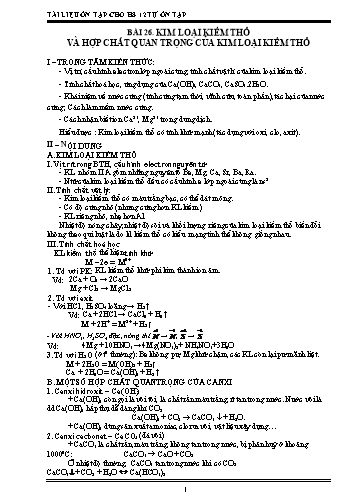 Tài liệu Ôn tập kiến thức Hóa học 12 - Bài 26+27