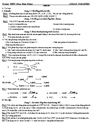 Tài liệu Ôn tập kiến thức môn Hóa học 11 - Chuyên đề: Ankan - Trường THPT Phan Đình Phùng