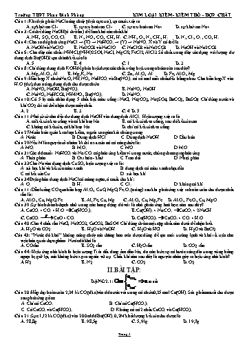 Tài liệu Ôn tập kiến thức môn Hóa học 12 - Chuyên đề: Kim loại kiềm. Kiềm thổ. Hợp chất - Trường THPT Phan Đình Phùng