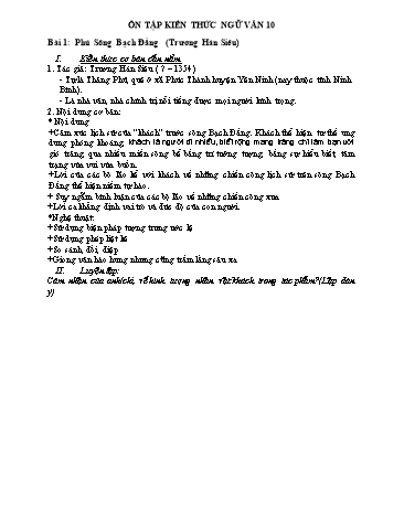 Tài liệu Ôn tập kiến thức Ngữ văn 10 - Bài 1 đến 4