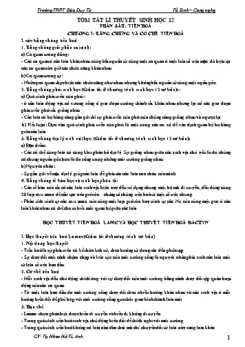 Tóm tắt lí thuyết Sinh học 12